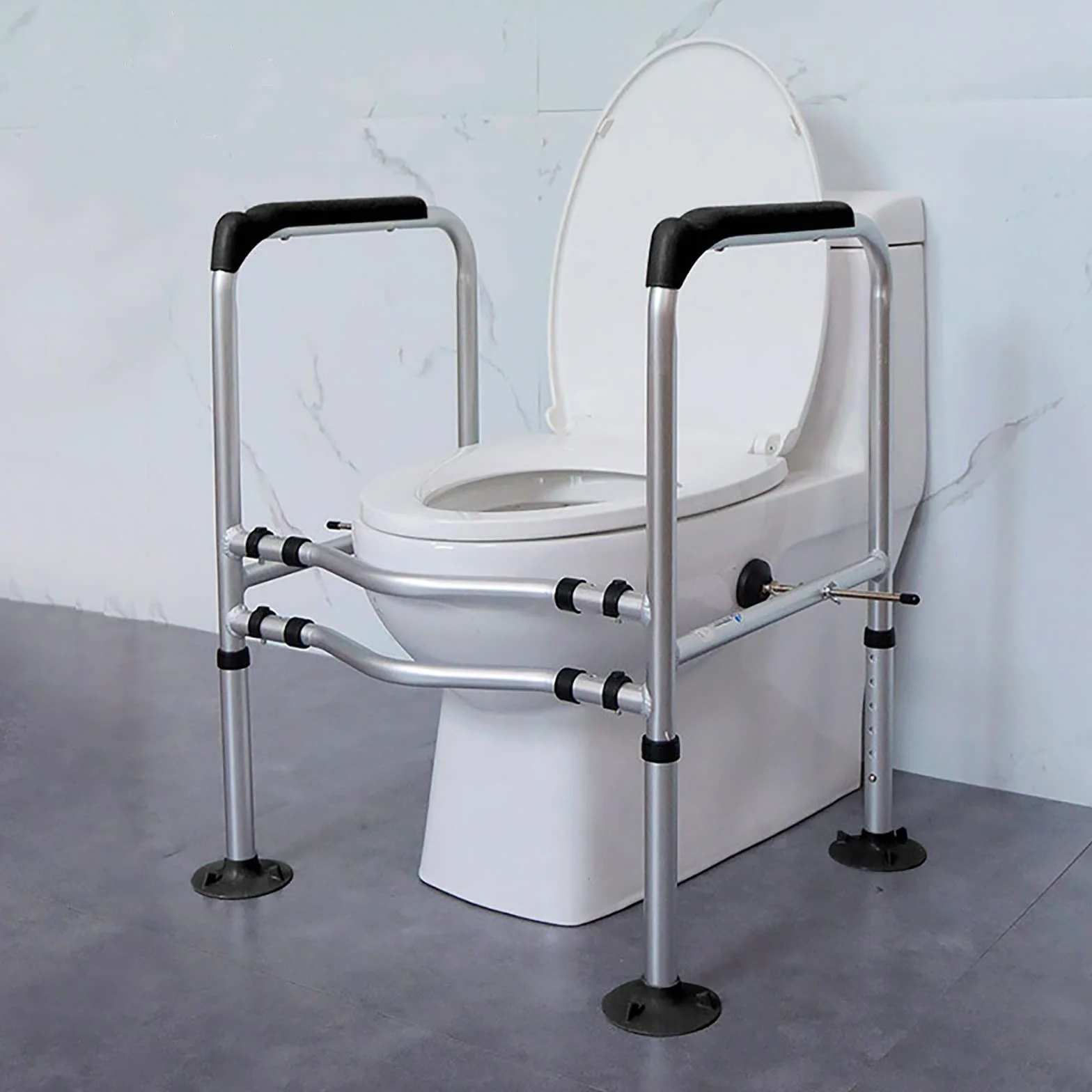 Toilet Safety Frame, Free Standing Bathroom Toilet Safety Rail, Lightweight Toilet Support with Anti-Slip Mat for Elderly, Handicap, Disabled or Pregnant (Size : B)