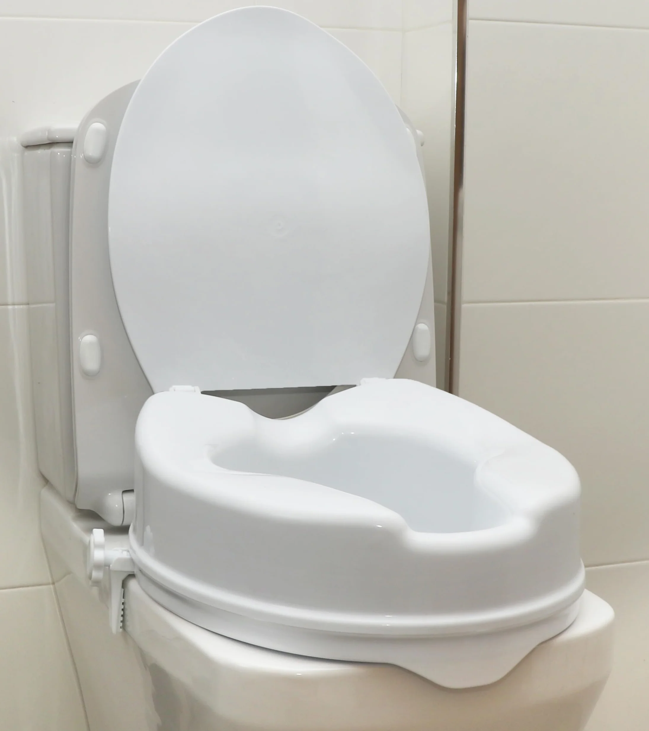 OrtoPrime Podnośnik toaletowy dla dorosłych 15 cm uniwersalny podnośnik toaletowy - podnośnik toaletowy dla dorosłych ortopedyczny - adapter toaletowy dla osób starszych - podnośnik toaletowy dla osób