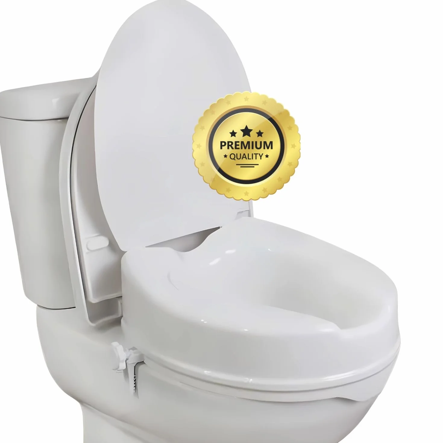 OrtoPrime Podnośnik toaletowy dla dorosłych 15 cm uniwersalny podnośnik toaletowy - podnośnik toaletowy dla dorosłych ortopedyczny - adapter toaletowy dla osób starszych - podnośnik toaletowy dla osób