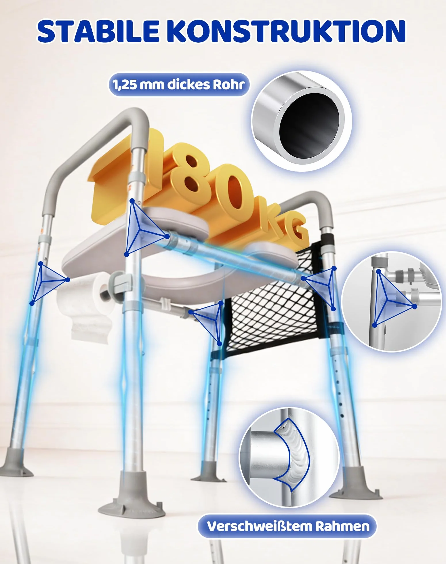 Podwyższenie deski sedesowej z podłokietnikami, podwyższenie siedziska WC, pomoc w wstawaniu, nakładka toaletowa dla seniorów, podwyższone siedzisko toaletowe z regulowaną wysokością 6/szerokością 6
