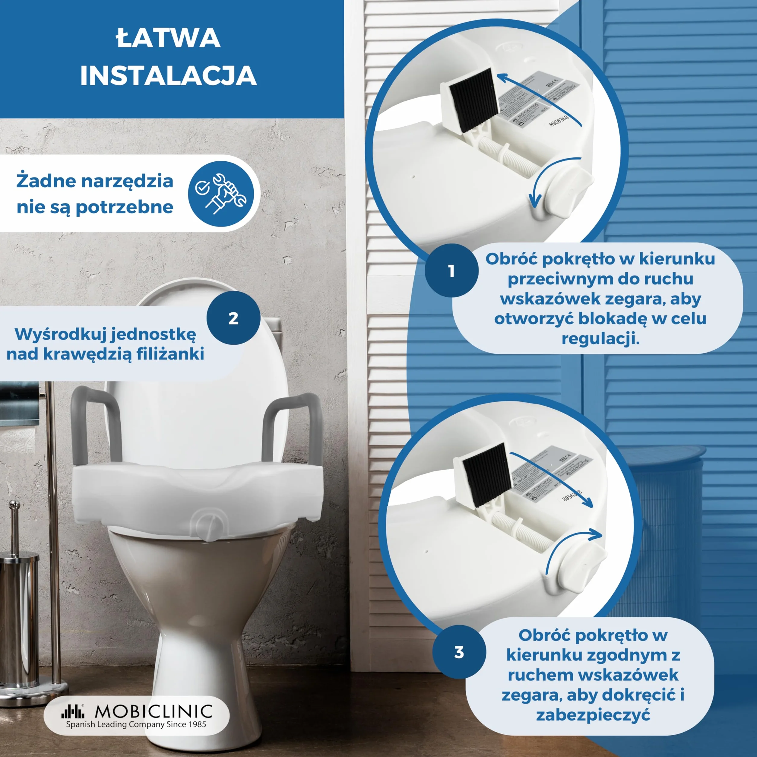 Mobiclinic, Podnośnik do toalety, Cibeles, Deska sedesowa, Hiszpańska marka, Wyściełane podłokietniki, Z uchwytami, Pomoce łazienkowe, Dla seniorów, Niepełnosprawnych, O ograniczonej sprawności ruchowej, Komfort, 10 cm