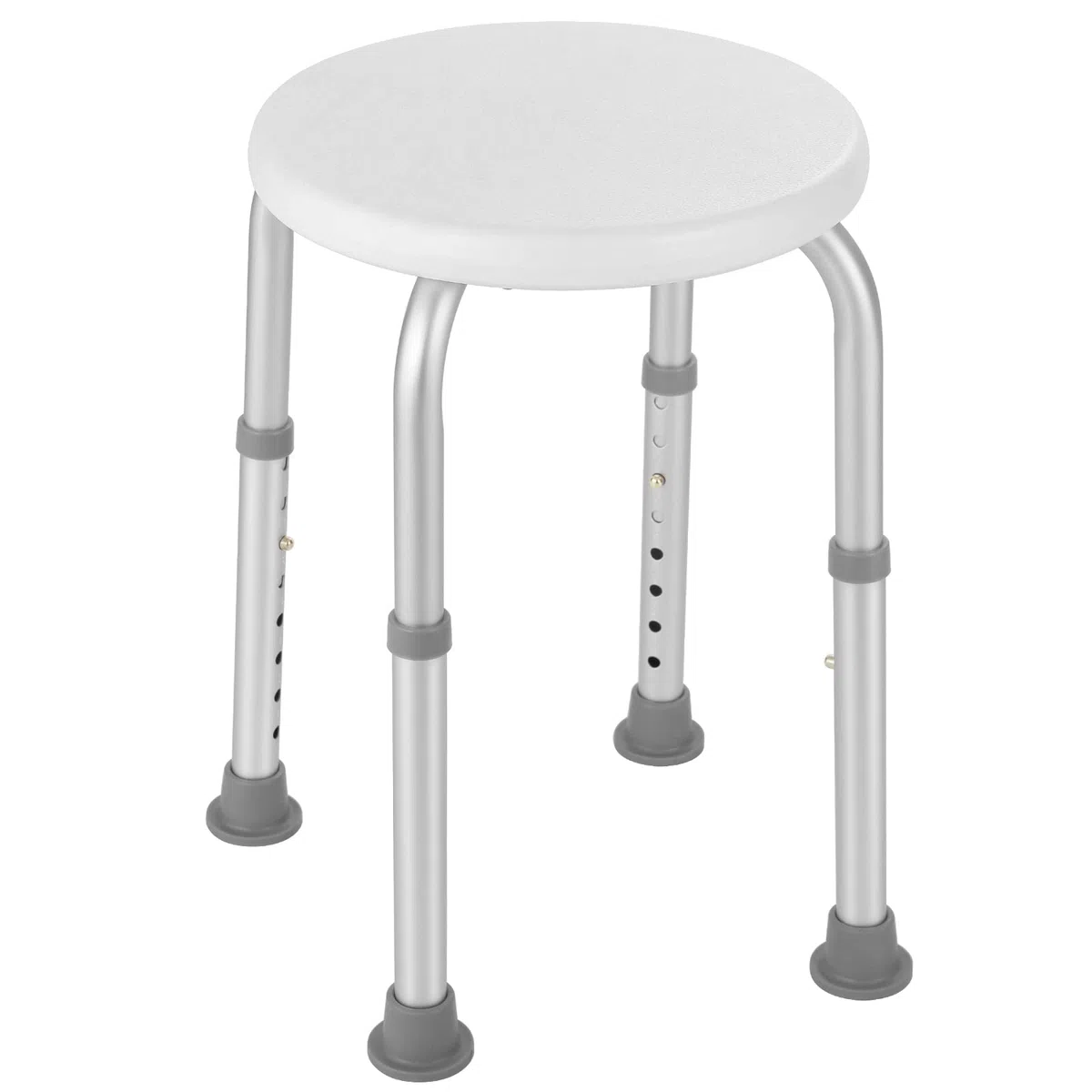 Taboret prysznicowy, taboret łazienkowy, krzesło prysznicowe z antypoślizgowymi gumowymi nóżkami, stabilny, lekki, 8-stopniowa regulacja wysokości (36-54 cm), dla starszych seniorów, niepełnosprawnych