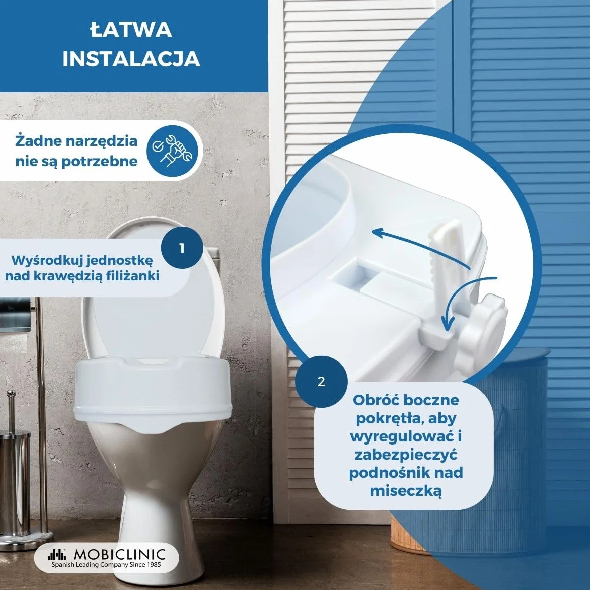 Podnieść WC | powiekach | 14 cm | biały | regulowane | Titan | Mobiclinic