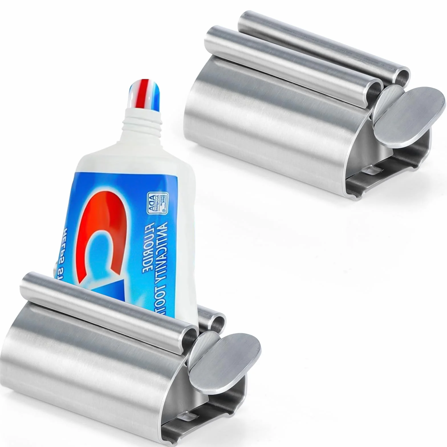 Zivacate Wyciskacz do Tubek z Pastą do Zębów, 2-Pack ze Stali Nierdzewnej Wyciskacz Rolki do Pasty, Uchwyt do Tubkę z Pastą do Zębów, Farby Olejnej, Kremu do Rąk lub Maści