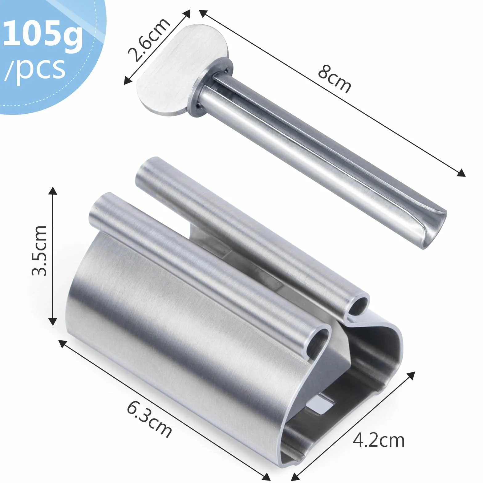Zivacate Wyciskacz do Tubek z Pastą do Zębów, 2-Pack ze Stali Nierdzewnej Wyciskacz Rolki do Pasty, Uchwyt do Tubkę z Pastą do Zębów, Farby Olejnej, Kremu do Rąk lub Maści