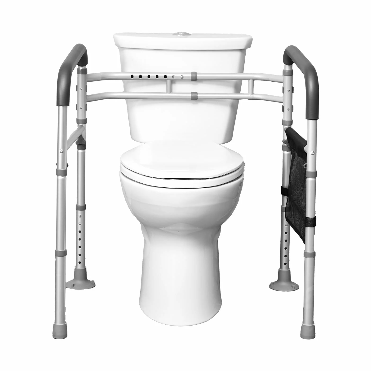 VEVOR Balustrada bezpieczeństwa toalety, pomoc przy wstawaniu, deska sedesowa 136 kg, z antypoślizgowymi uchwytami, poręcze toaletowe ze wzmocnioną rurą ze stopu aluminium, dla kobiet w ciąży