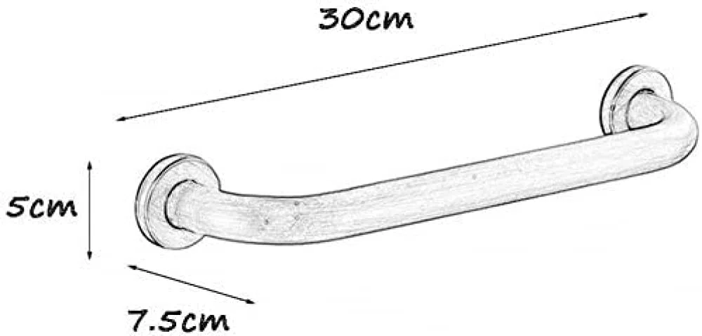 Poręcze łazienkowe - mocowane do ściany, mosiężne szczotkowane poręcze dla bezpieczeństwa osób starszych, trwała pomoc w łazience (40cm)