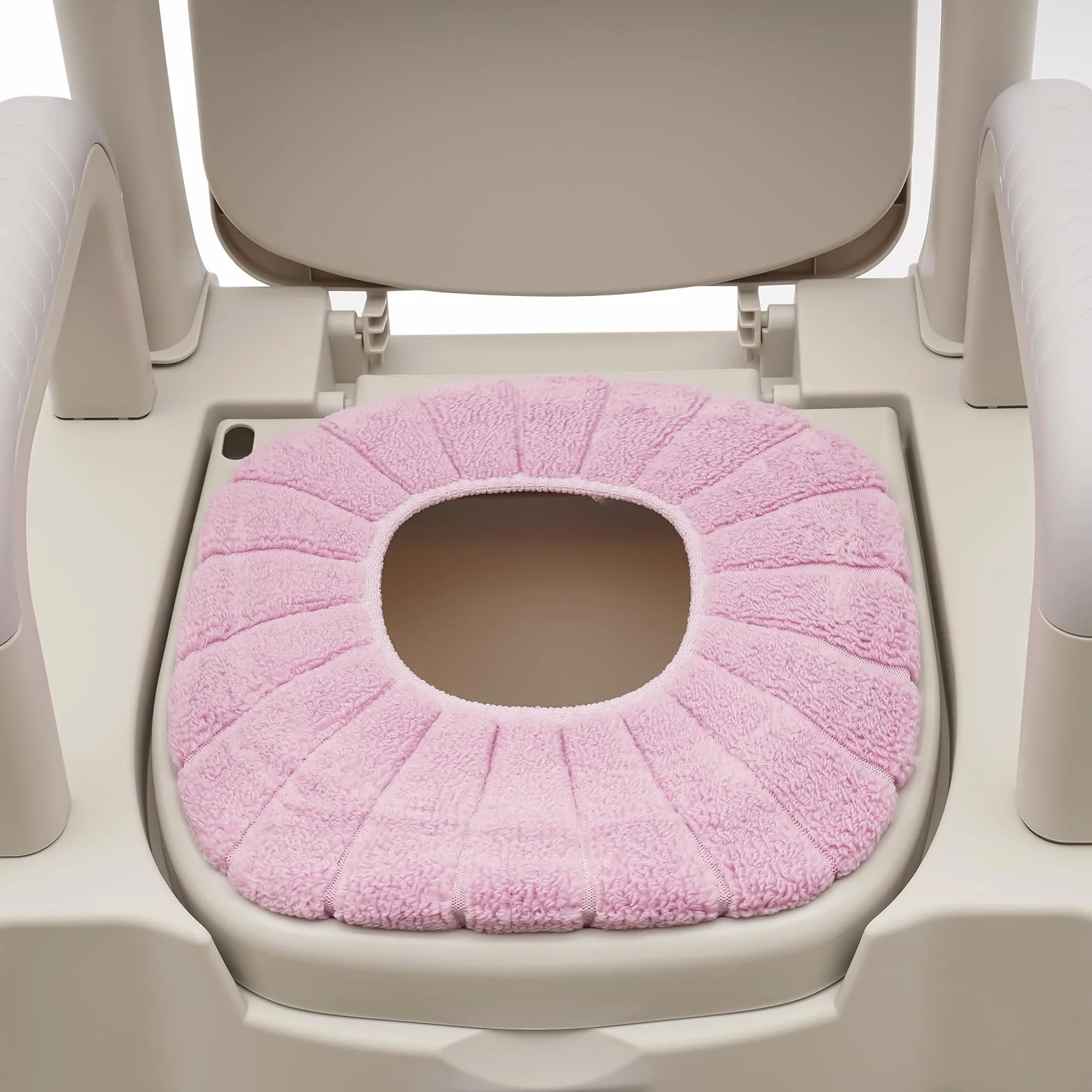 Krzesło toaletowe, krzesło prysznicowe z 2 wiadrami toaletowymi, regulacja wysokości 41,5-54 cm, nośność 250 kg, krzesło nocne dla seniorów, osób niepełnosprawnych