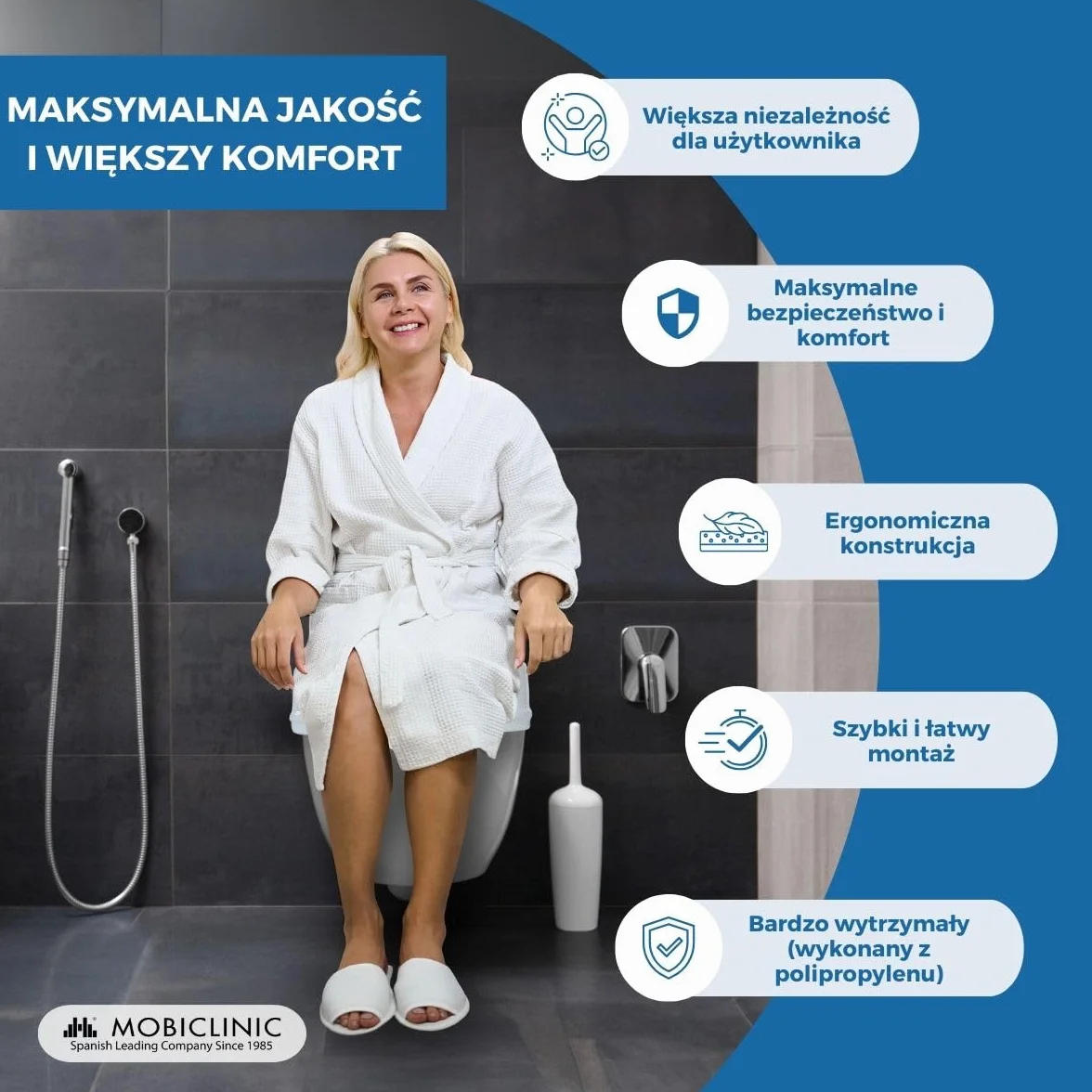 Podnieść WC | powiekach | 14 cm | biały | regulowane | Titan | Mobiclinic