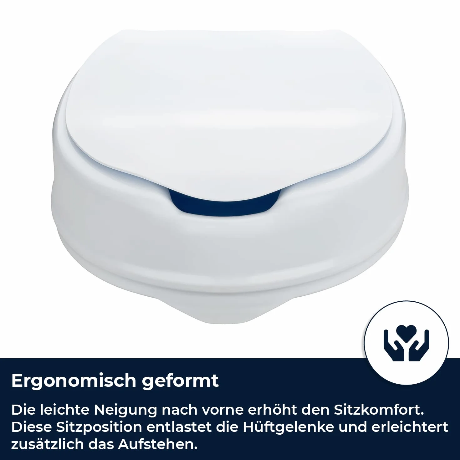 flexilife Podwyższenie deski sedesowej z pokrywą dla seniorów – do wyboru 10 cm lub 15 cm – podwyższenie deski sedesowej (15 cm)