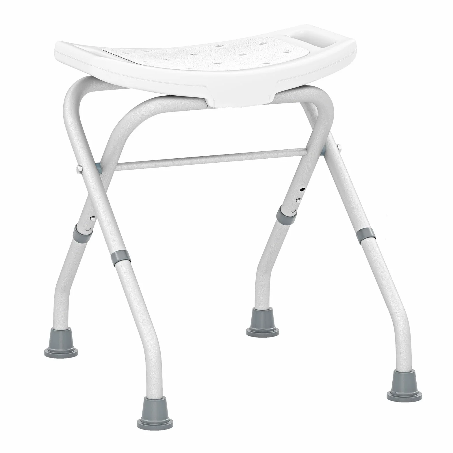COSTWAY Taboret prysznicowy składany, krzesło prysznicowe 49-52,5 cm, z regulacją wysokości, ławka prysznicowa, obciążenie do 150 kg, taboret łazienkowy z antypoślizgowymi gumowymi nóżkami, pomoc pod