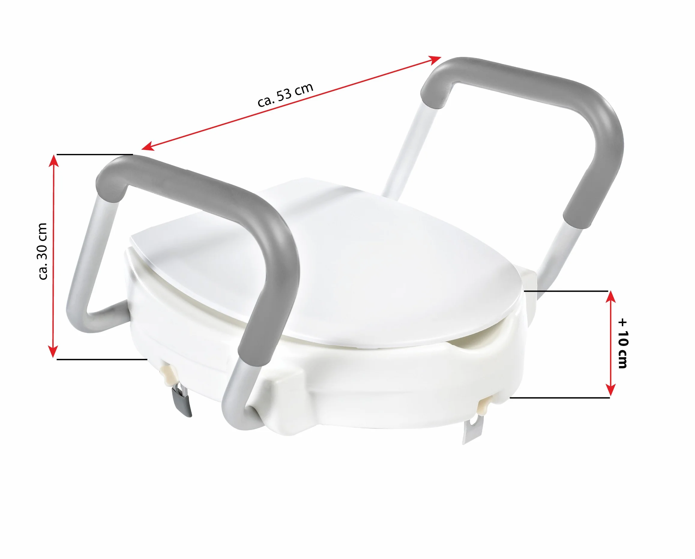 RIDDER Assistent A0072001 podwyższenie deski sedesowej, z uchwytami, ok. 10 cm, białe