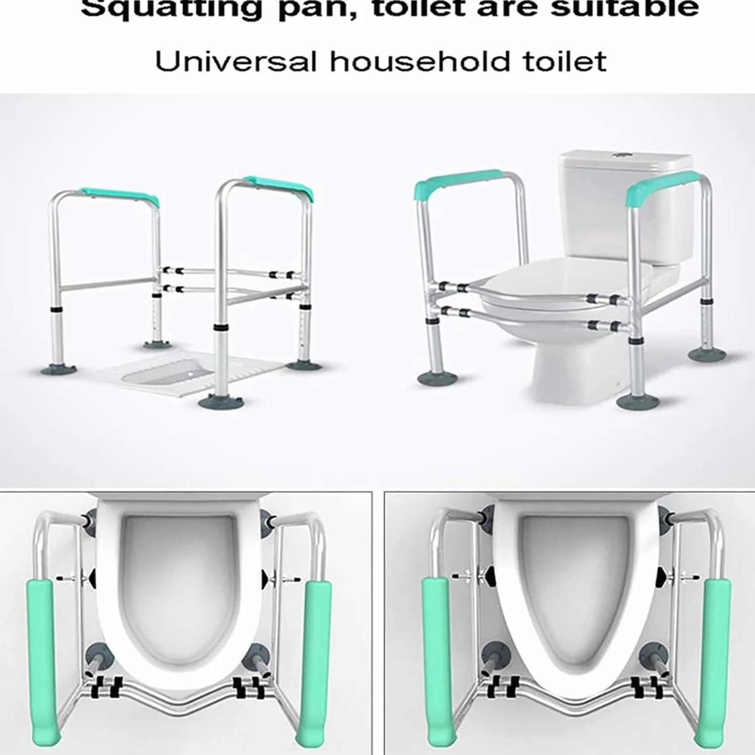 Toilet Safety Frame, Free Standing Bathroom Toilet Safety Rail, Lightweight Toilet Support with Anti-Slip Mat for Elderly, Handicap, Disabled or Pregnant (Size : B)