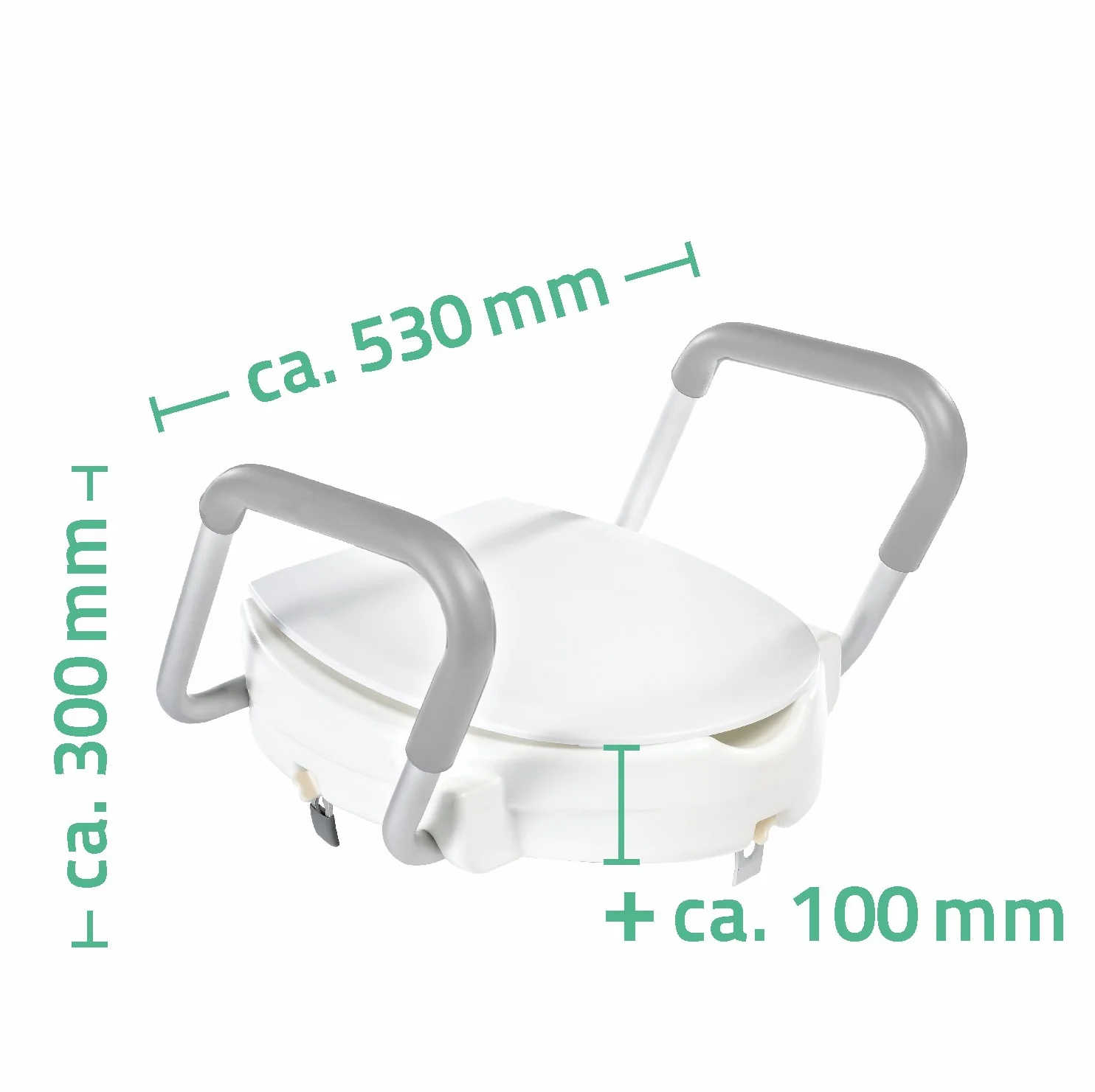 RIDDER Assistent A0072001 podwyższenie deski sedesowej, z uchwytami, ok. 10 cm, białe